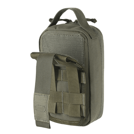M-Tac Medical Pouch Rip Off ensiapuun, kiinnitettävä MOLLE Velcro -paneeleihin, helposti irrotettava, kestävä vetoketju, modulaarinen muotoilu, oliivinvihreä laukku.
