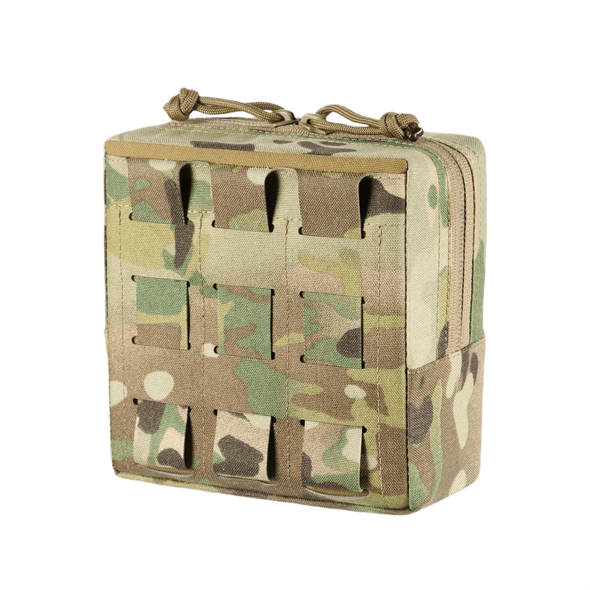 M-Tac Utility Pouch Elite Small, Cordura 500D -laukku MOLLE-liitännällä EDC-varusteille, etunäkymä, maastokuvio.