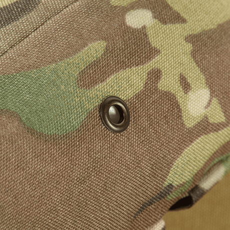 M-Tac Utility Pouch Elite Small maastokuvion lähikuva, näyttää Cordura 500D -kankaan ja MOLLE-liitännän.