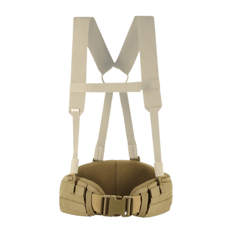M-Tac War Belt ARMOR edestä nähtynä, Cordura 500D -materiaalia ja MOLLE-naru taktisiin käyttötarkoituksiin.