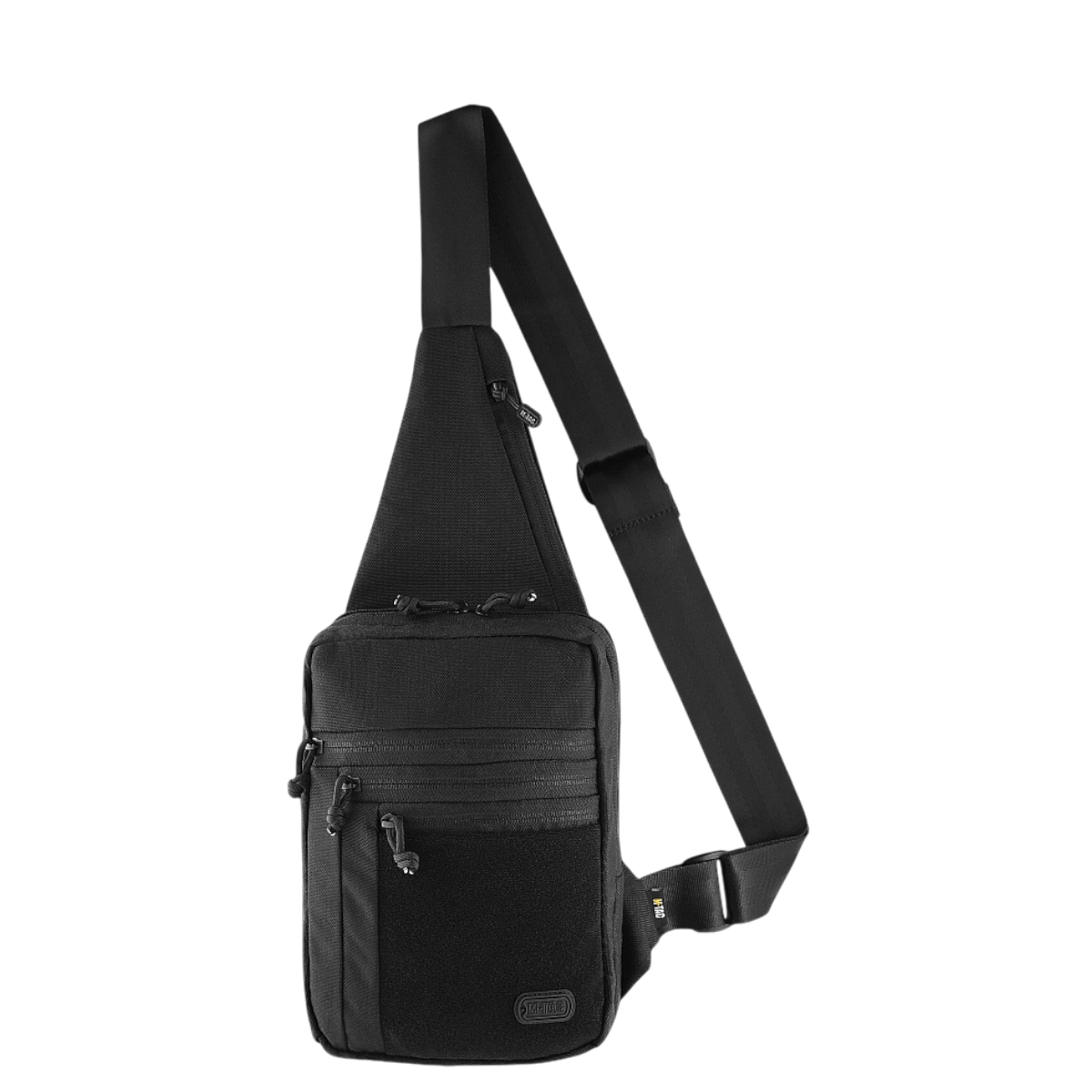 M-Tac Carry Sling Taske Elite Gen.IV, musta nylon, Velcro, säädettävä remmi ja universaali Velcro-kotelo, galleria, positio 1