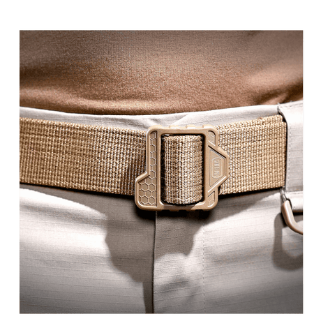 M-Tac Double Duty Taktisk Bælte Hex, khaki nylon, kulutusta kestävä kudonta ja vahva solki, galleria, sijainti 1.