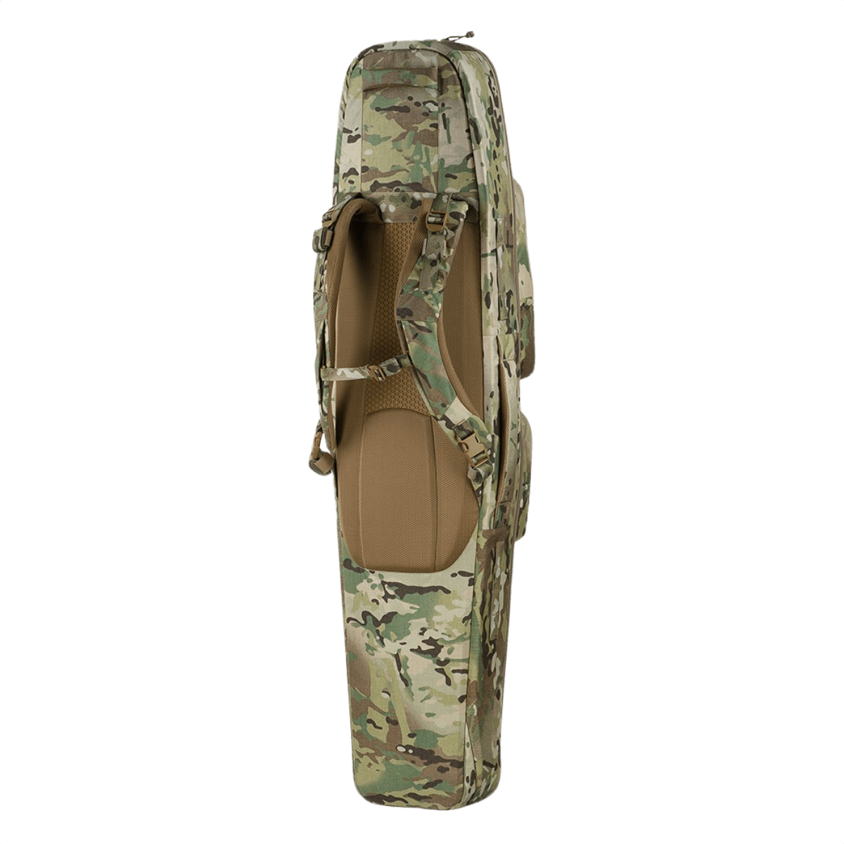 Camouflage M-Tac Gun Backpack Case 125 cm Gen.II Elite pystyssä sivusta nähtynä