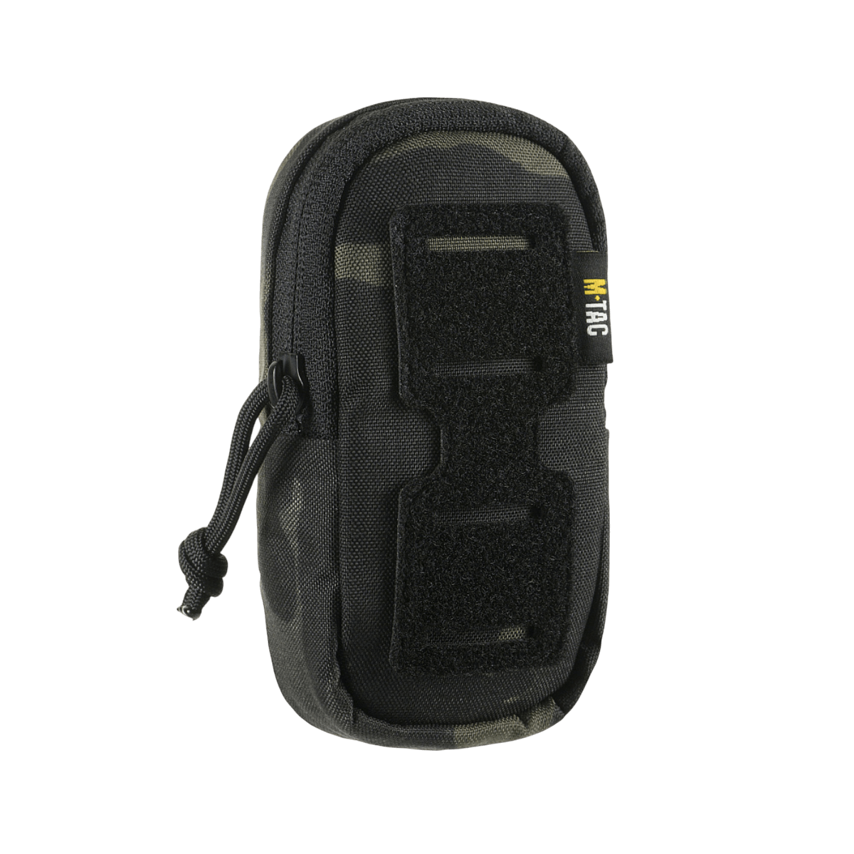 M-Tac Utility Shoulder Pouch Elite Gen.II Cordura 500D Multicam Black, Velcro-panel ja MOLLE-system säilytystä varten.