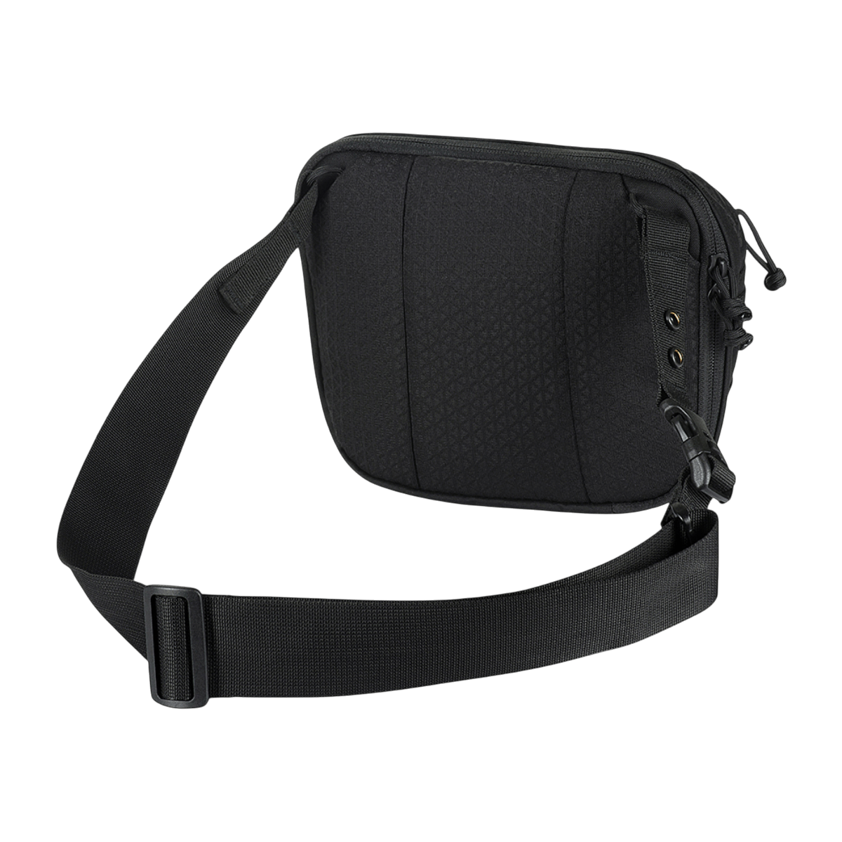 M-Tac Sphaera Hex Hardsling Taske Gen.II Elite säädettävällä olkahihnalla ja kompaktilla muotoilulla, mustaa Cordura- ja Hex-polyester-materiaalia.