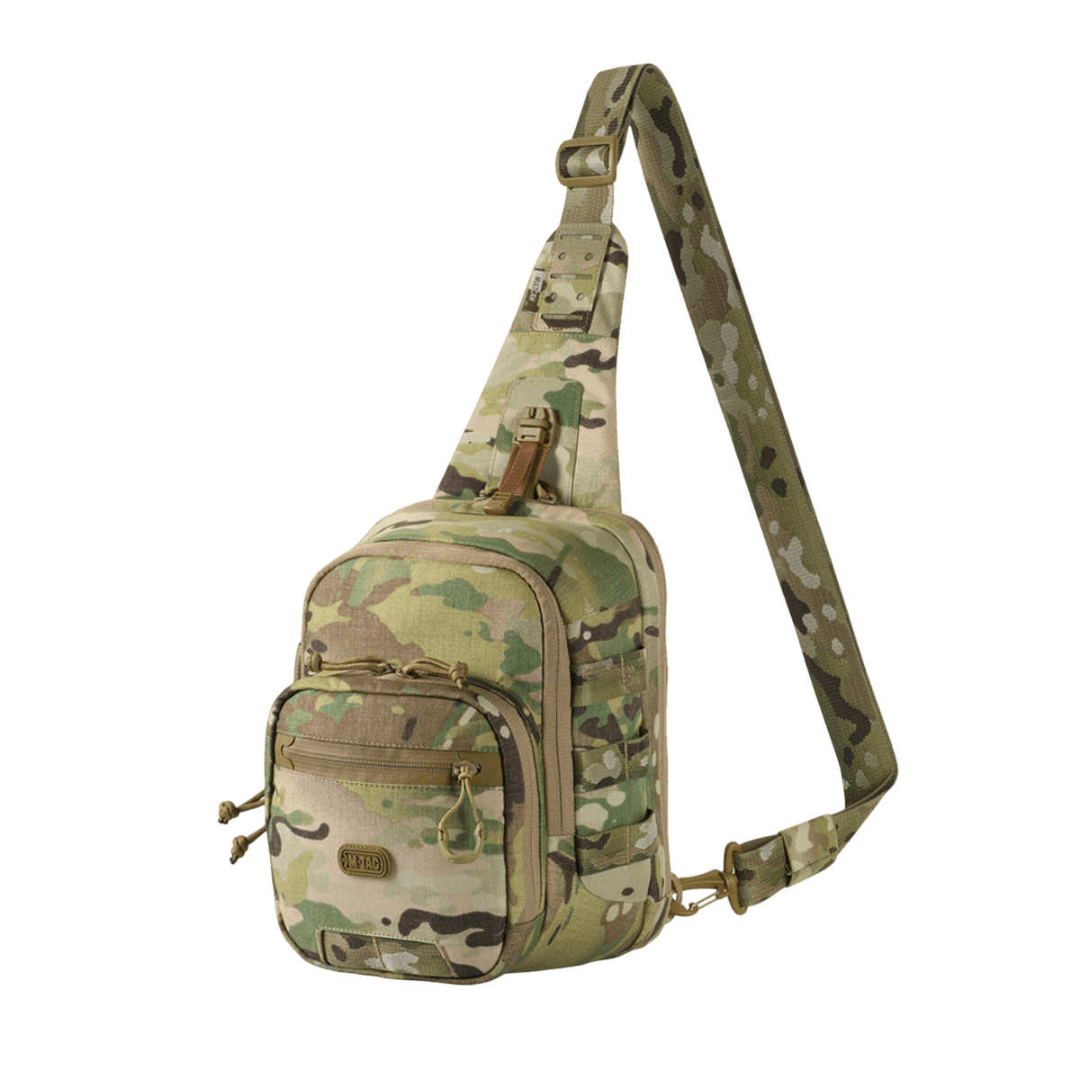 M‑Tac Cross Bag Elite Hex maastokuvio, kompakti laukku/sling-reppu taktiseen käyttöön, 5 litraa, Cordura 500, YKK-vetoketjut ja MIL-SPEC-sovitukset