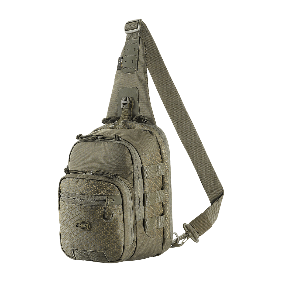 M‑Tac Cross Bag Elite Hex, taktinen sling-pack päivittäiseen käyttöön, Cordura 500, tilavuus 5 litraa, tarkoitettu yhden olkapään kantoon