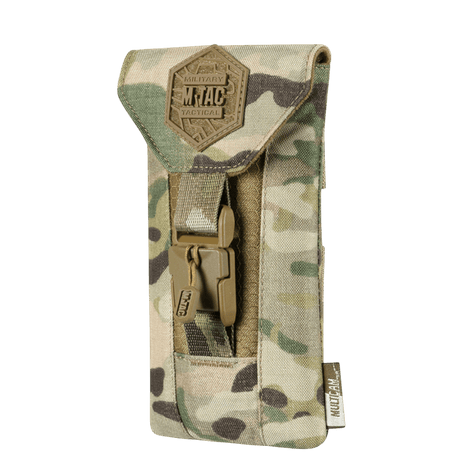M-Tac Smartphone Lomme Elite Large Hex maastokuvioisena turvalliseen älypuhelinten säilytykseen, tehty kulutusta kestävästä CORDURA HEX -materiaalista.