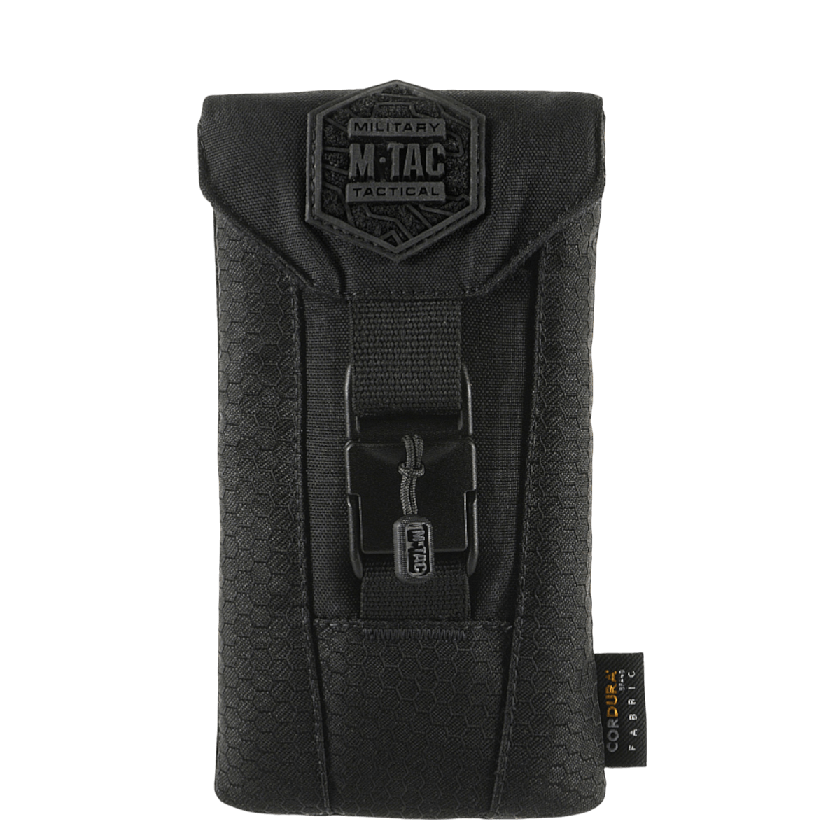 M-Tac Smartphone Lomme Elite Large Hex musta CORDURA HEX -materiaalilla ja WJ-magneettisoljella.