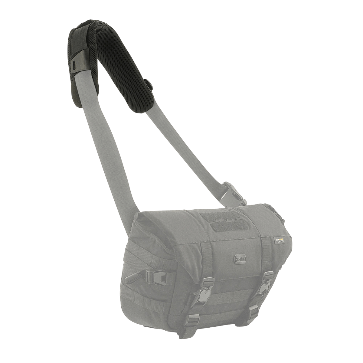M‑Tac olkahihnan pehmike 50 mm Elite mukavuuteen ja painonjakautumaan laukuille, 3D-mesh-sisäosa.