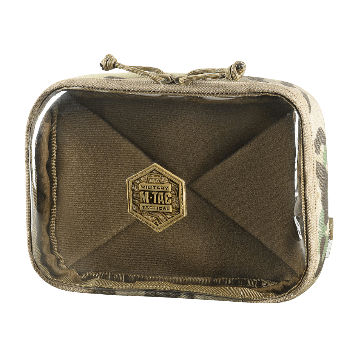 M-Tac Utility Organizer Slim Elite Cordura 500D:stä, läpinäkyvällä PVC-etuosalla, kompakti muotoilu turvalliseen säilytykseen.