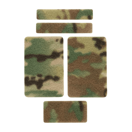 M-Tac Velcro-setti 5 kpl MULTICAM-maastokuviossa eri kokoja sisältyy. Sopii sotilaskäyttöön ja ulkoilmakäyttöön.