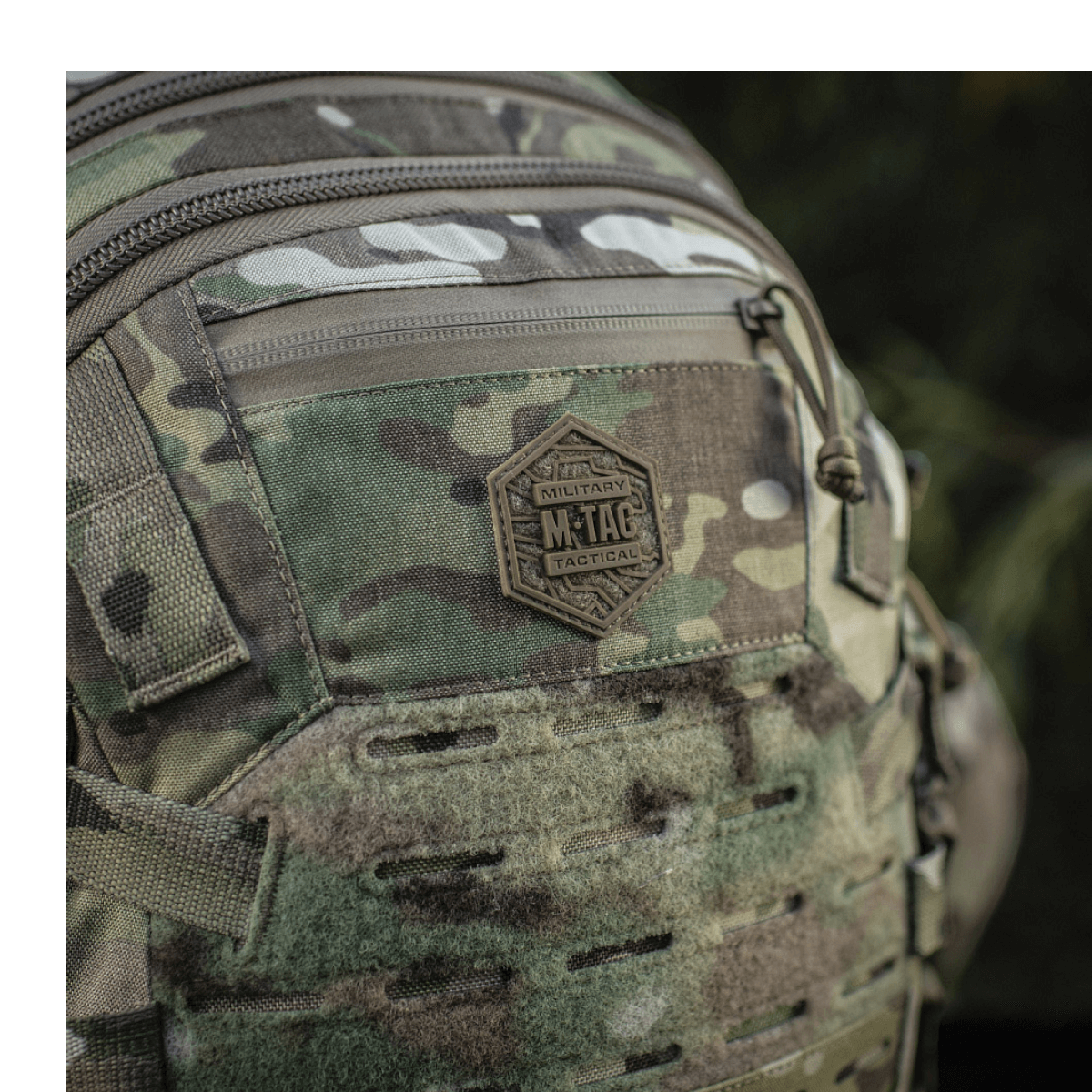 Camouflage M-Tac Mission Pack Elite, Cordura 1000D ja MOLLE LASER CUT-system monikäyttöön.