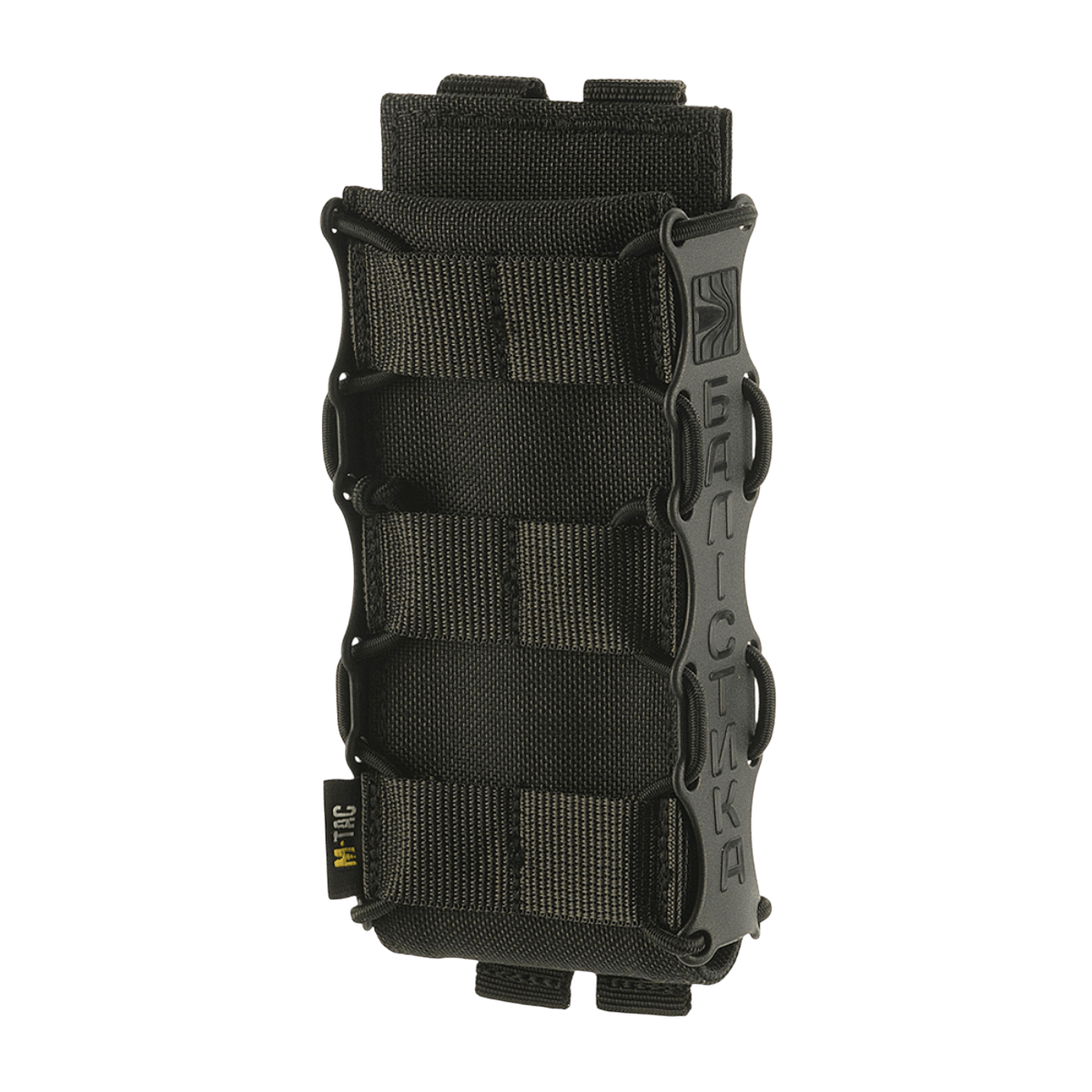 M-Tac Mag Pouch Kolchan AK/AR:lle mustasta Cordura 1000D:stä MOLLE-kiinnityksellä lipastojen varmaan kiinnitykseen.
