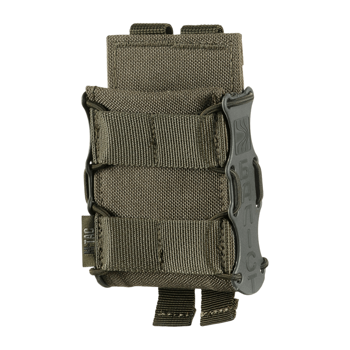 M-Tac lippastasku Kolchan AK/AR Miniille, kestävä Cordura, NIJ-sertifiointi, galleria-asento 1, näkymä remmistä ja sulkimesta.
