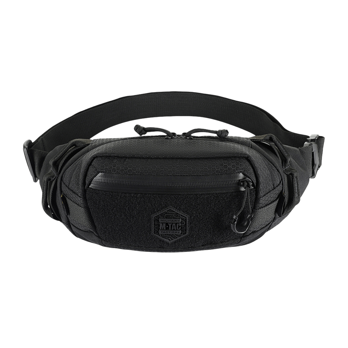 M‑Tac Bæltetaske Elite Hex musta Cordura 500D, YKK-vetoketjut ja Woojin-soljet, vyölaukku arki- tai taktiseen käyttöön.