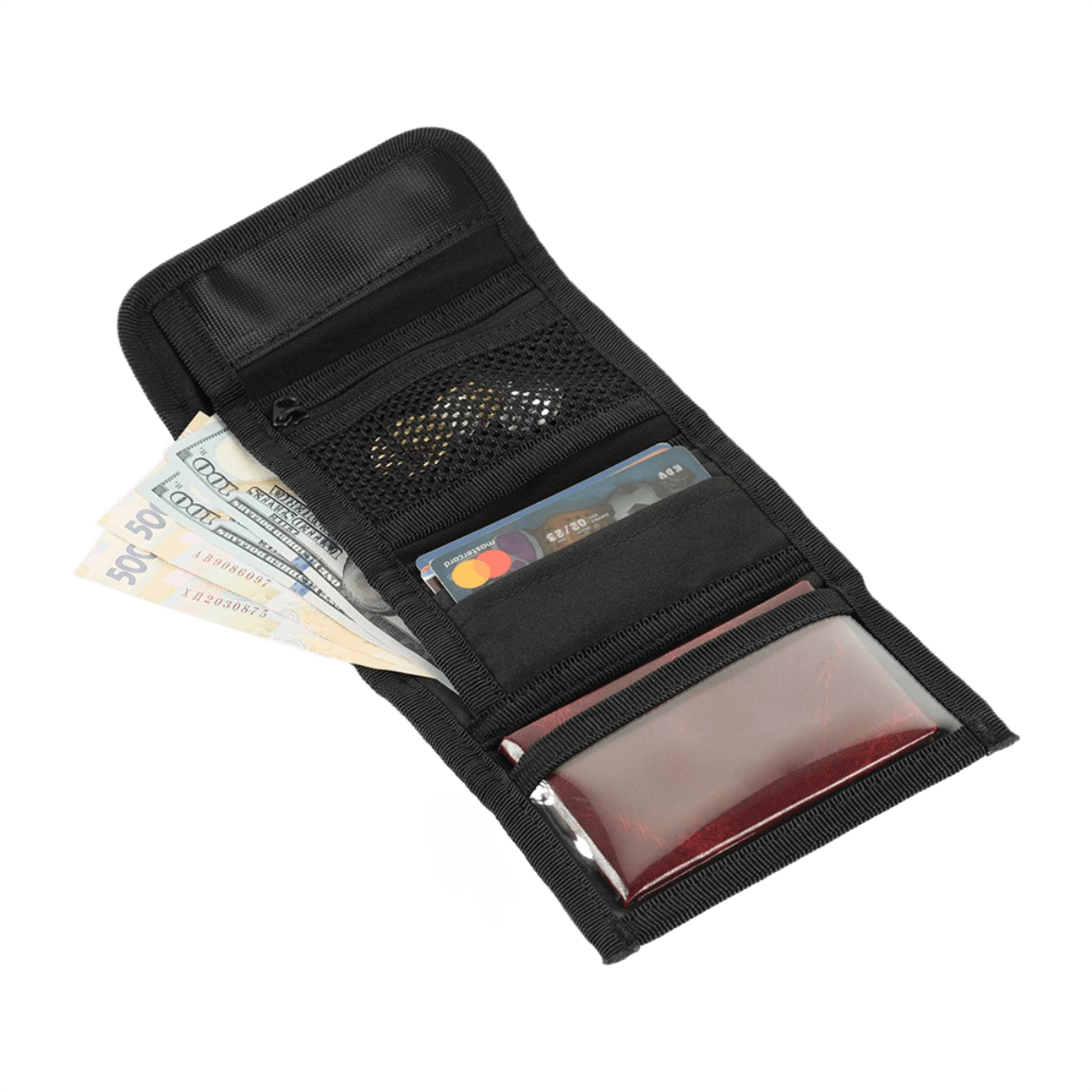 M-Tac Pung Elite Gen.II Hex käteisen, korttien ja asiakirjojen kanssa kompaktissa Cordura-materiaalissa.
