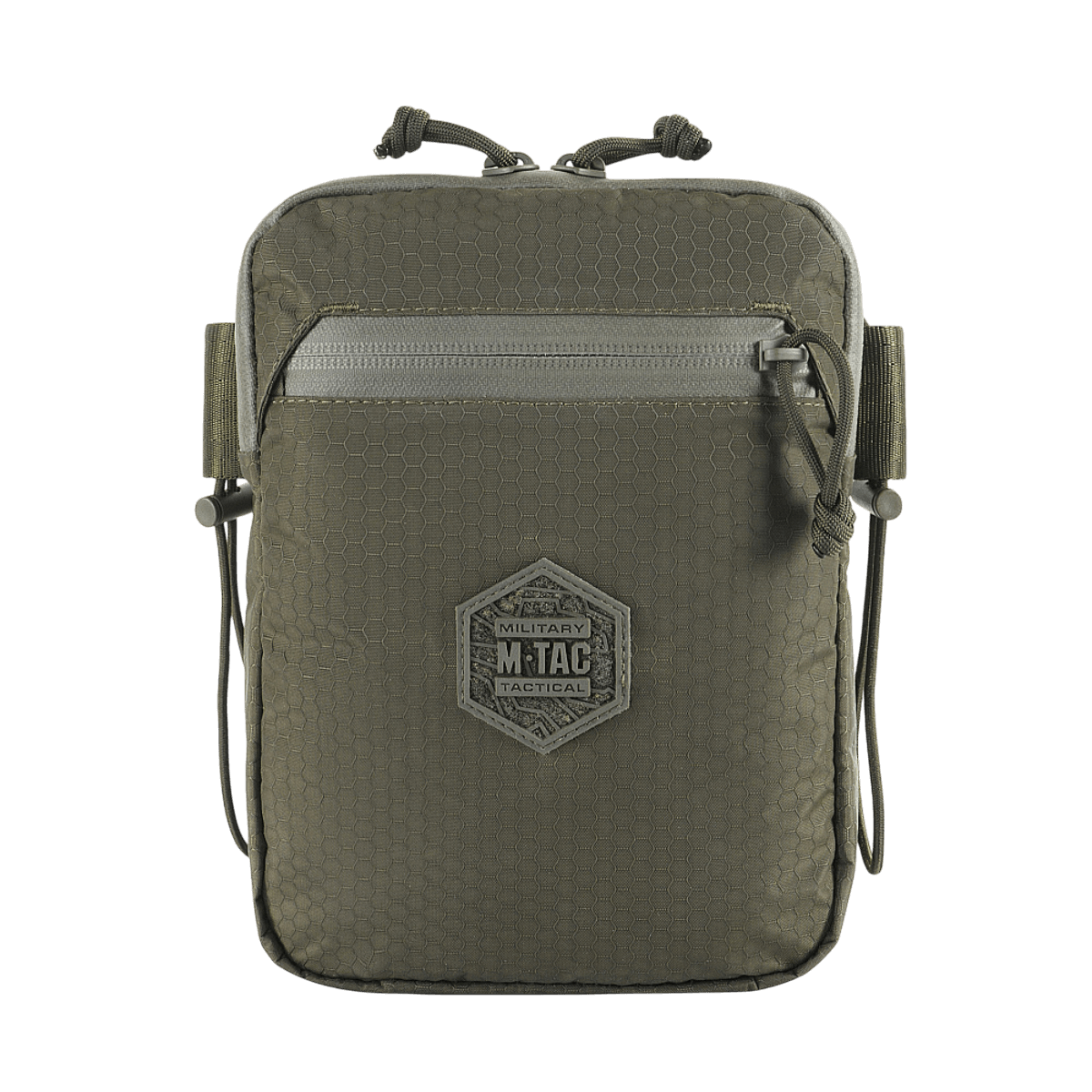 M‑Tac Pocket Bag Elite HEX, kompakti laukku kulutusta kestävästä materiaalista ja YKK-vetoketjuilla, sopii EDC-varusteille ja päivittäiseen käyttöön.