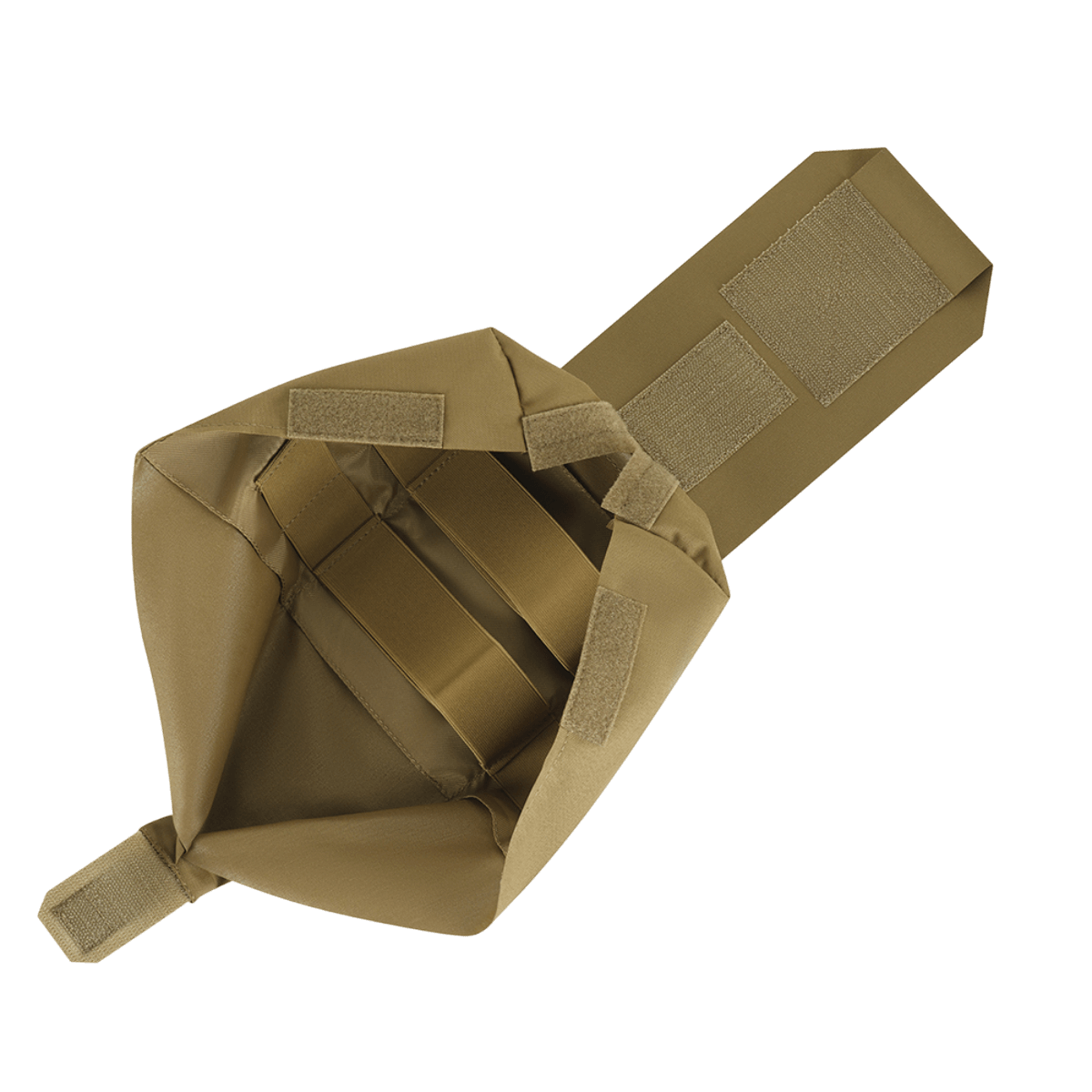 M-Tac Medic Pouch Vertical Large Elite avoimella päällä, näyttää sisäisen organizerin ensiapuvälineille, valmistettu Cordura 500D:stä.