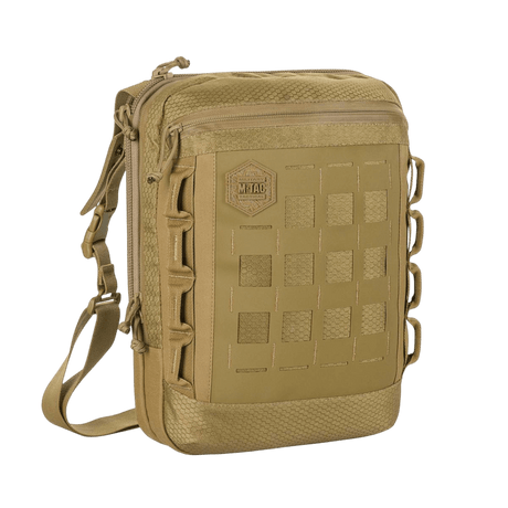 M-Tac Tablet Bag Laser Cut Hex Cordura-materiaalista, sopii EDC:lle ja piilotetulle aseosastolle; etupaneeli Laser Cut MOLLE.