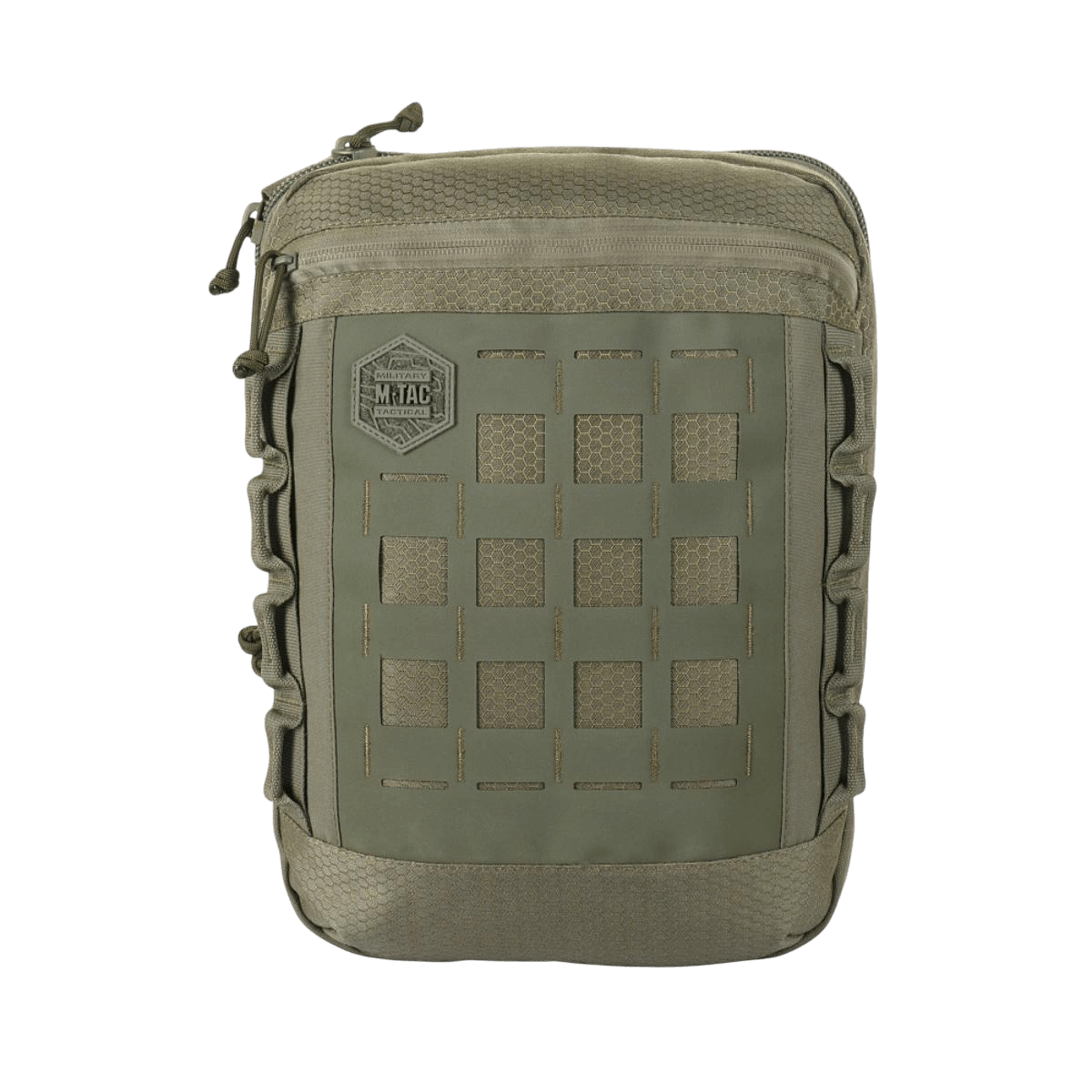 M-Tac Tablet Bag Laser Cut Hex Cordura:lla, Laser Cut MOLLE, sopii EDC:lle, asiakirjoille ja piilotetulle aseosastolle; käytännöllinen ja kestävä laukku.