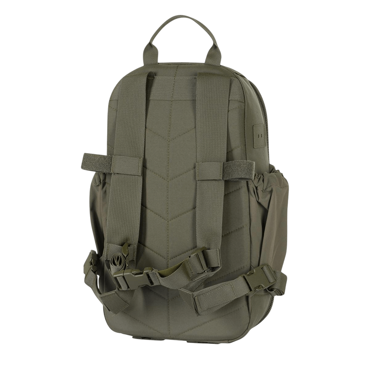 M-Tac STURM Elite -reppu takaapäin, näyttää olkaimet ja selkäosan, sopiva lyhyille kenttäretkille, valmistettu Cordura-materiaalista.