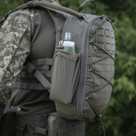 M-Tac STURM Elite -reppu - taktinen 15 l reppu sivutaskulla ja MOLLE Laser Cut -paneelilla, valmistettu Cordura 500D:stä, ihanteellinen ulkokäyttöön.