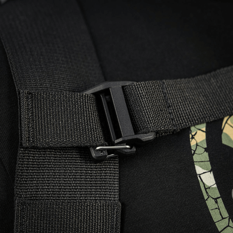 Solki ja hihna M-Tac STURM Elite -repussa, taktinen reppu kestävästä Cordura-materiaalista laser cut MOLLE -muotoilulla.