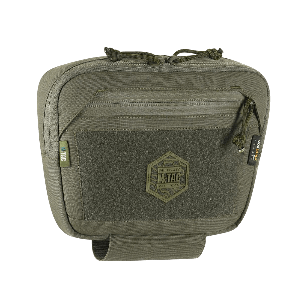 M-Tac Large Elite Gen.II -olkalaukku Cordura 500D:stä, YKK-vetoketjut ja hexagon-logo, sopii taktiseen käyttöön ja varusteiden organisointiin.
