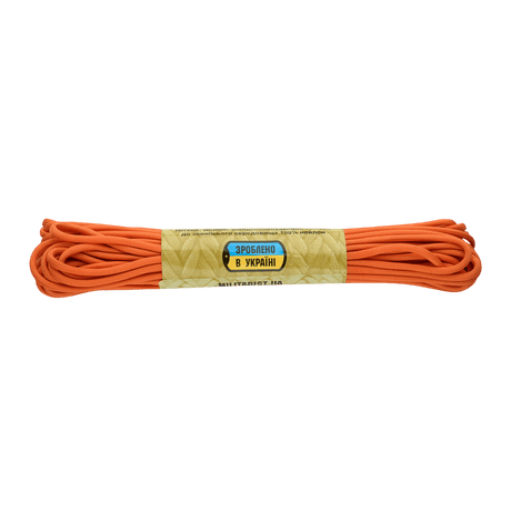 M-Tac Paracord 550 Type III 15 m oranssi nailonköysi ulkoiluun, korjauksiin ja hätäkäyttöön. Vahva ja monipuolinen, vetolujuus 240 kg.