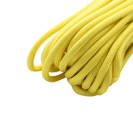 M-Tac Paracord 550 Type III 15 m keltainen, vahva ja monipuolinen nailonköysi sopii ulkoiluun ja hätätilanteisiin.
