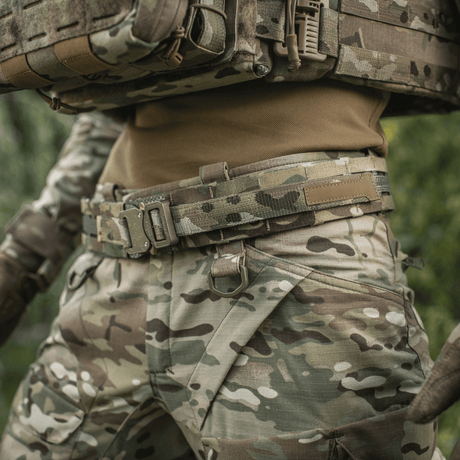M-Tac Tiger Bælte Cobra Buckle multicam innovatiivisella pikasoljella ja kestävästä materiaalista tehty taktisten varusteiden kiinnitykseen, galleria-asema 1.
