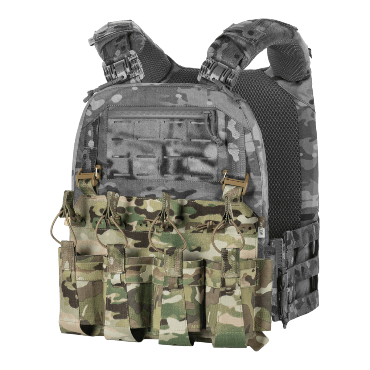 M-Tac etupaneeli Plate Carrier Cuirass QRS:lle, 4 lipasta, multicam-elastista materiaalia, NIJ-sertifiointi, galleria, sijainti 1.