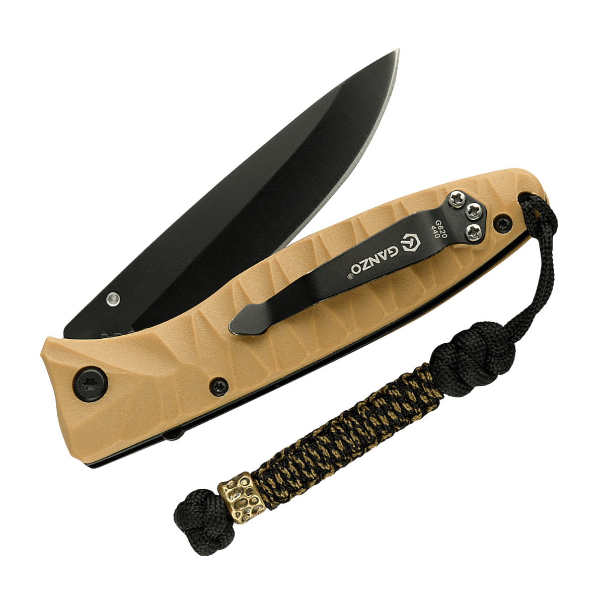 M-Tac Knife Lanyard Scandinavian Granule punottu paracord taskuveitsessä, tyylikäs ja käytännöllinen säilytykseen ja persoonalliseen tyyliin.