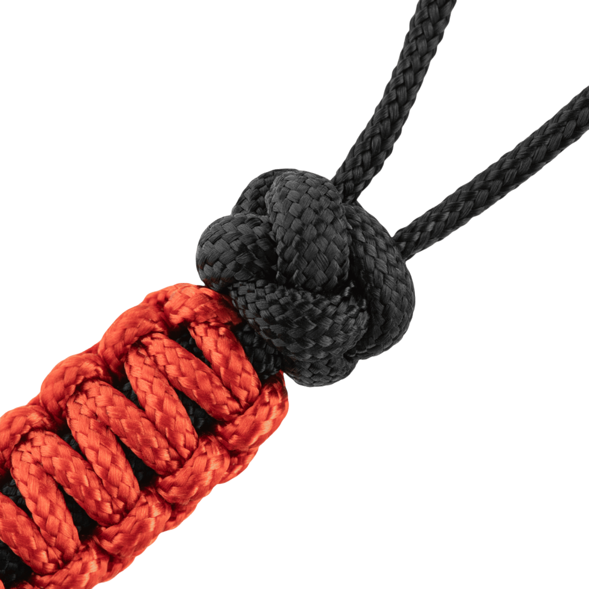 M-Tac Lanyard Scandinavian Small Chinese Knot paracord ja skandinaavinen koristeperle, musta ja punainen