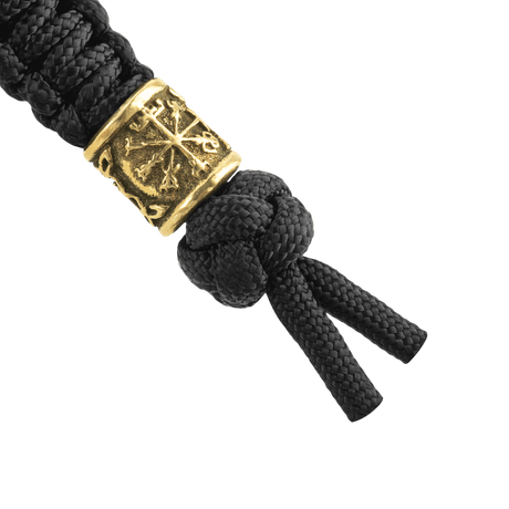 M-Tac Lanyard Scandinavian Small Helmet of Terror musta paracord ja dekoratiivinen skandinaavinen perle