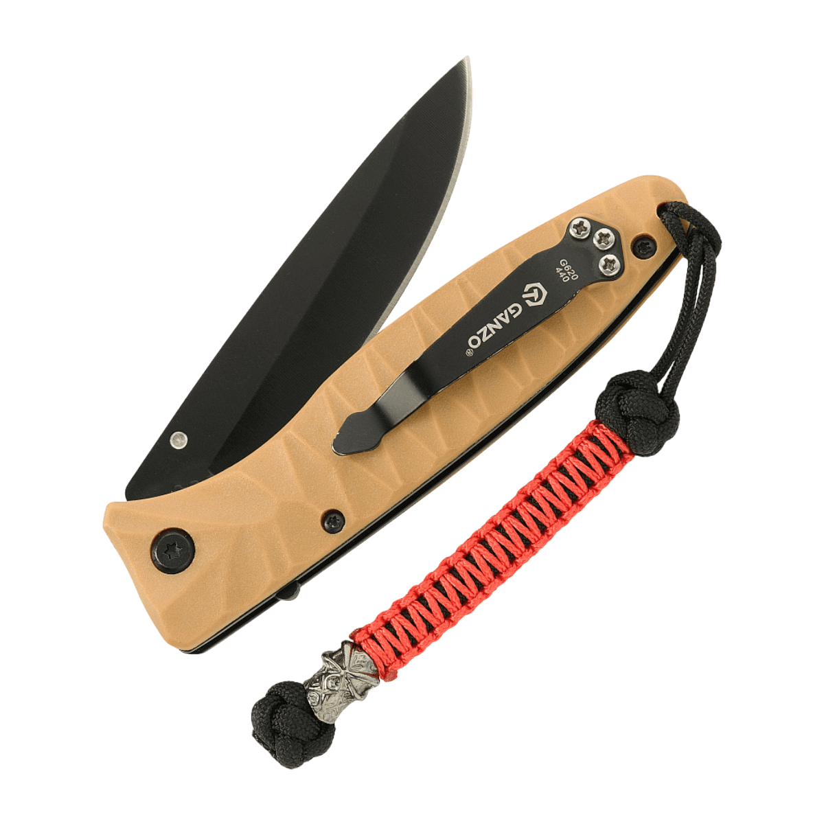 M-Tac Knife Lanyard Ninja paracord, tyylikäs muotoilu cupronickel perle, veitsen lisävaruste nopeaan vetoon ja personointiin, pituus 14,5 cm