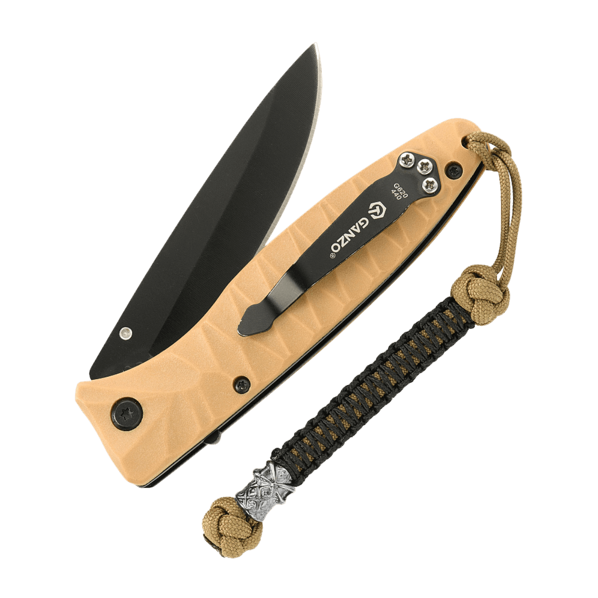 M-Tac Knife Lanyard Ninja paracord, korostaa veistä, 14,5 cm totalt, joustava ja tyylikäs, cupronickel perle, nopeaan käyttöön
