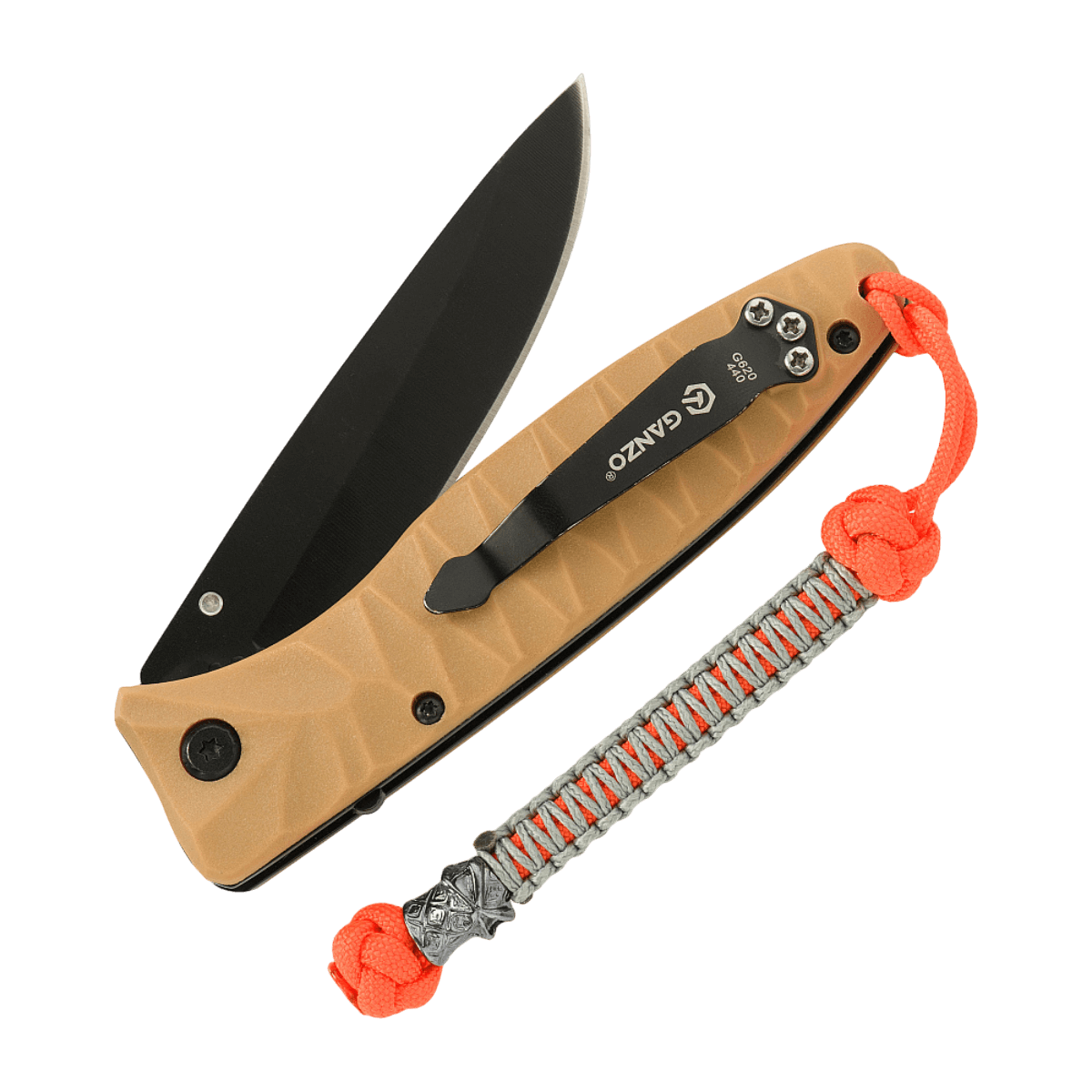 M-Tac Knife Lanyard Ninja, punottu paracord-naru veitsille, tuo tyyliä ja toimivuutta, pituus 14,5 cm ja cupronickel perle