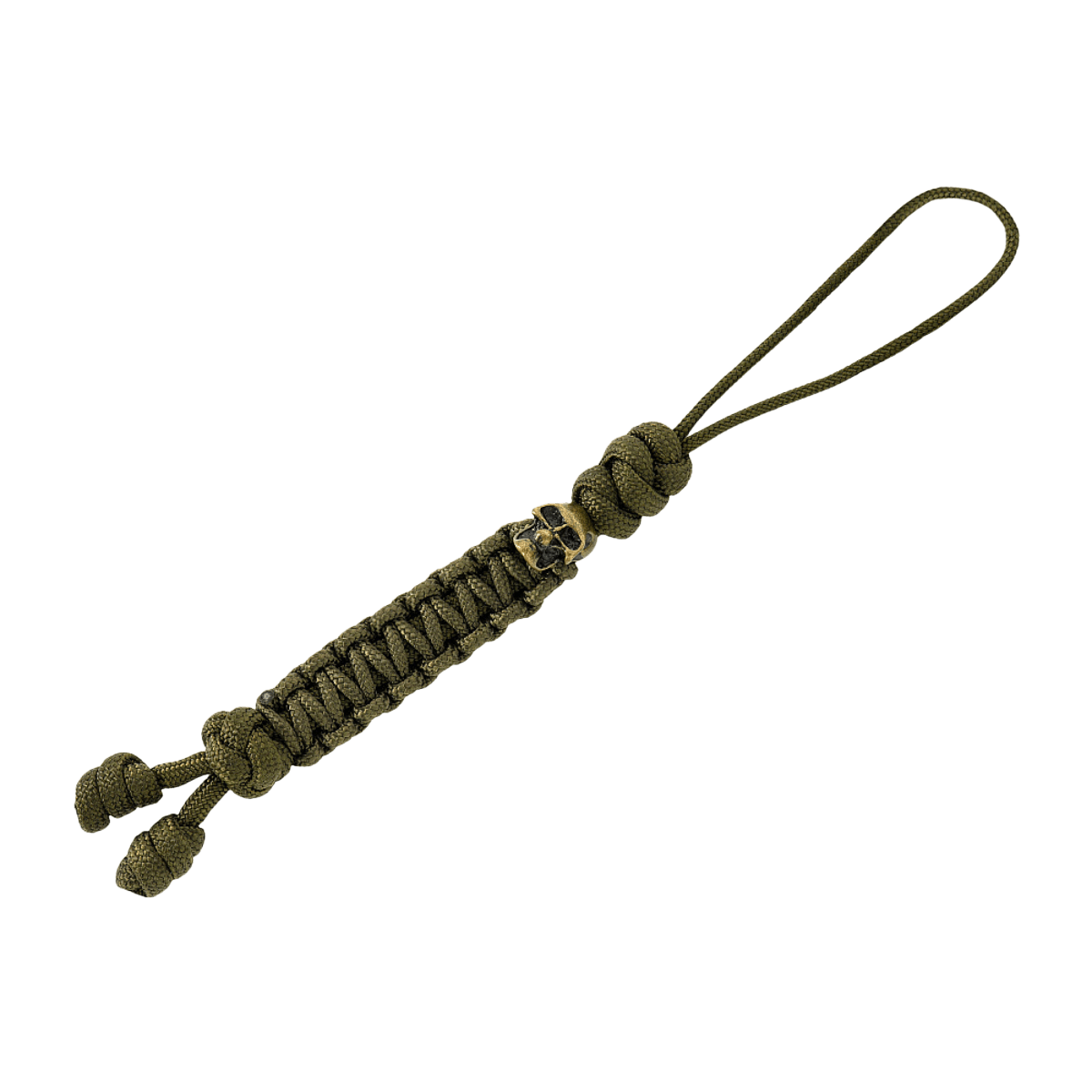 M-Tac Loopy Snake Skull Lanyard, punottu paracord 550, tyylikäs lisä veitselle tai taskulampulle, joustava ja kestävä, vihreä.