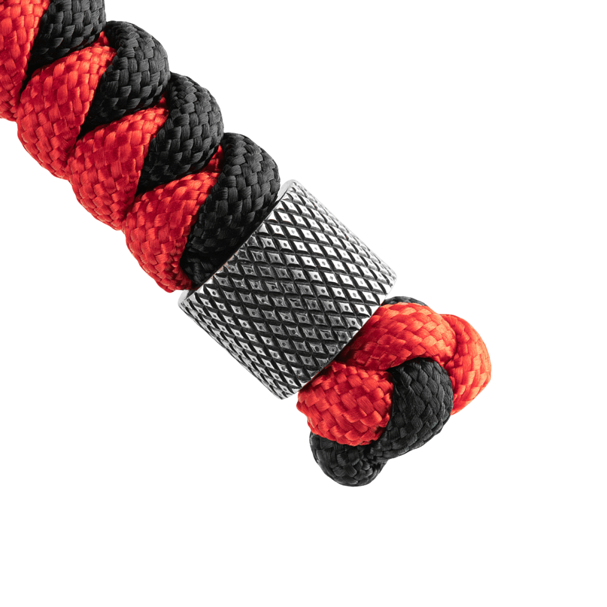 M-Tac Viper Cylindre Lanyard Stainless Steel punainen‑musta paracord skandinaavisella helmi‑designilla veitsille ja varusteille.