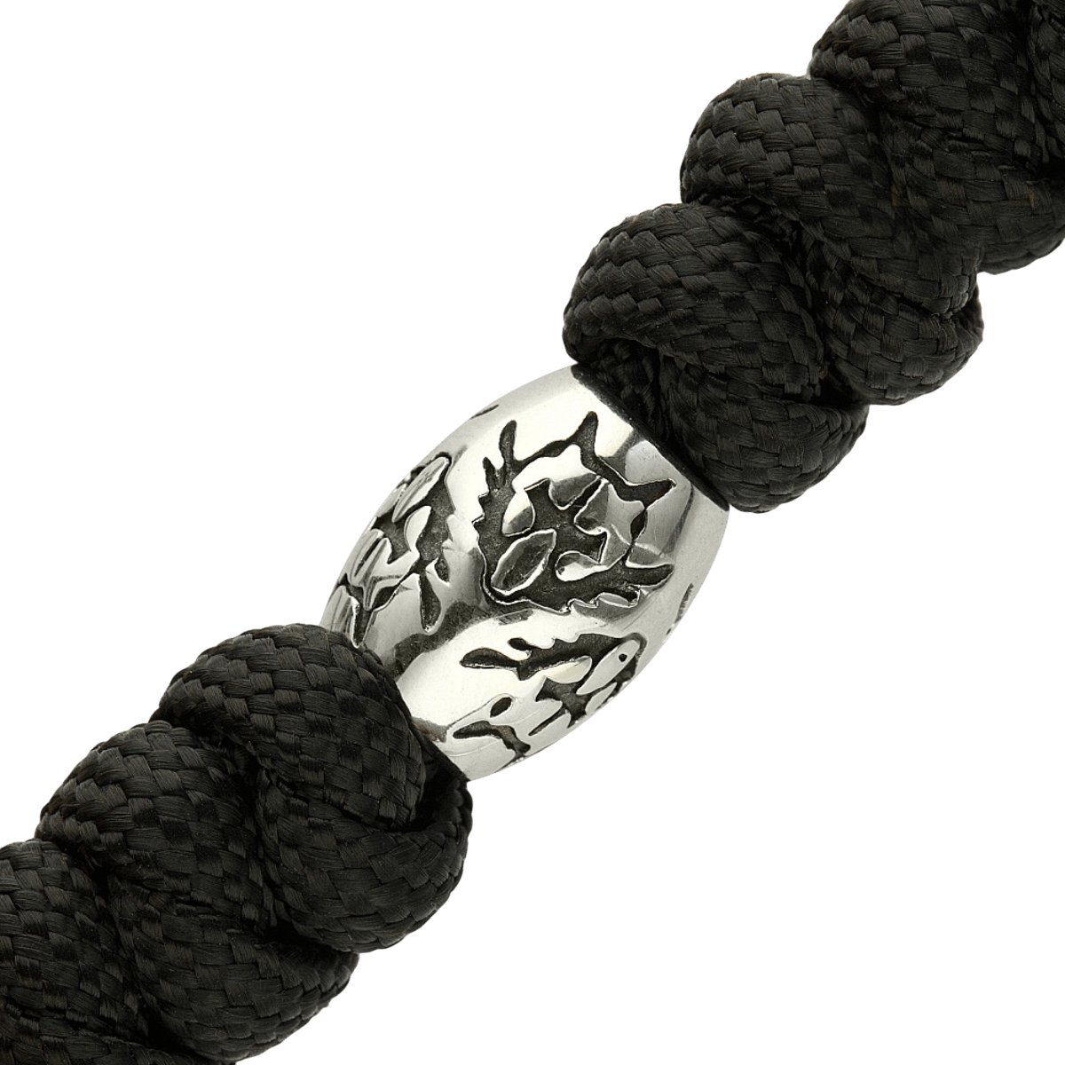 M-Tac Zeus Stainless Steel Lanyard, punottu paracord ja koristeellinen helmi ruostumattomasta teräksestä, joustava ja kestävä varusteisiin.