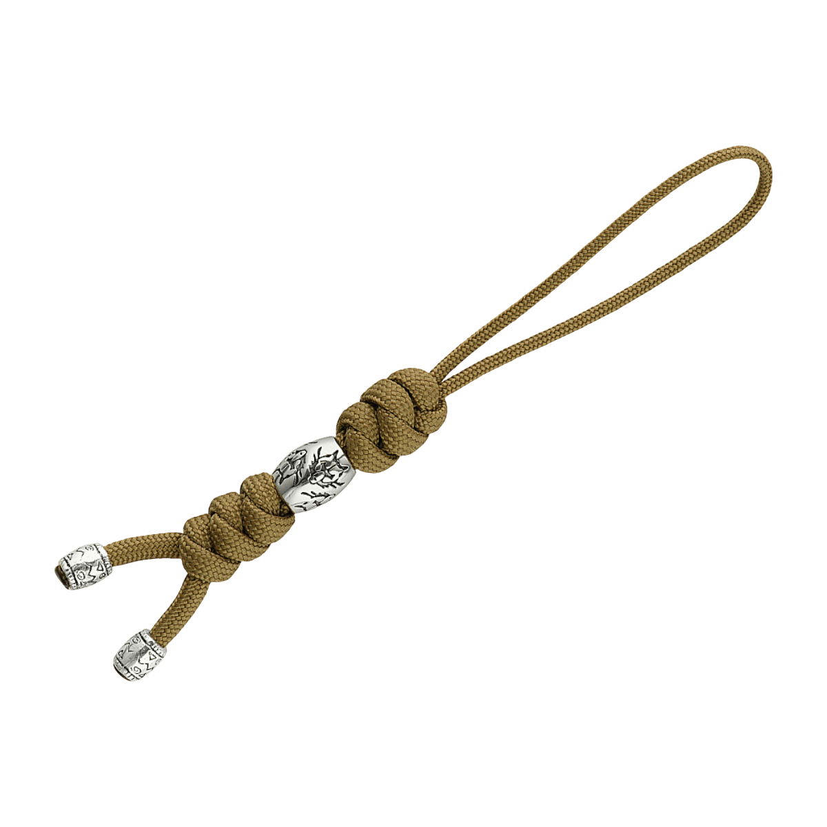 M-Tac Zeus Stainless Steel Lanyard koristeellisella helmellä ja punotulla paracordilla nopeaan pääsyyn veitseen ja varusteisiin.