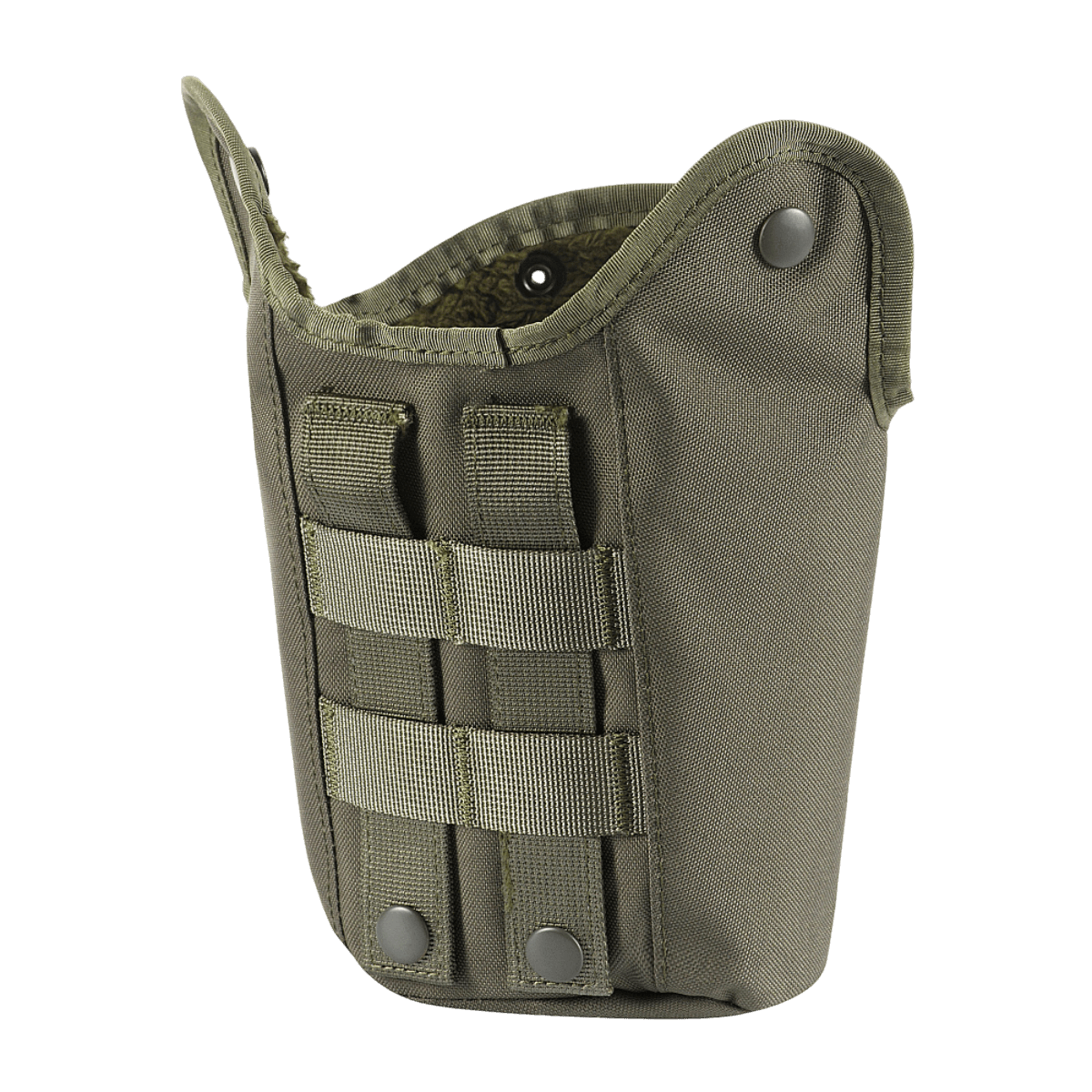 M-Tac Flaskeholder MOLLE kestävästä 600D polyesterista tyhjennysreiällä ja vahvistetulla pohjalla, yhteensopiva MOLLE-järjestelmän kanssa, vihreä väri.