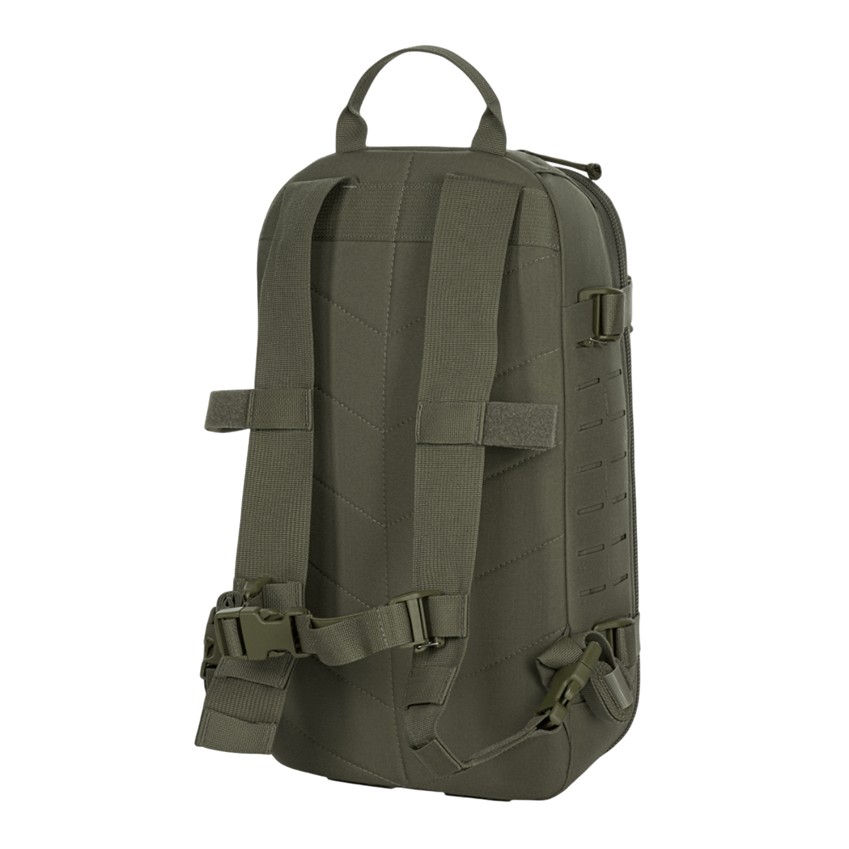 M-Tac Sturm Elite Gen.II takaa kuvattuna, MOLLE-järjestelmä lisävarusteille, ihanteellinen lyhyille retkille.