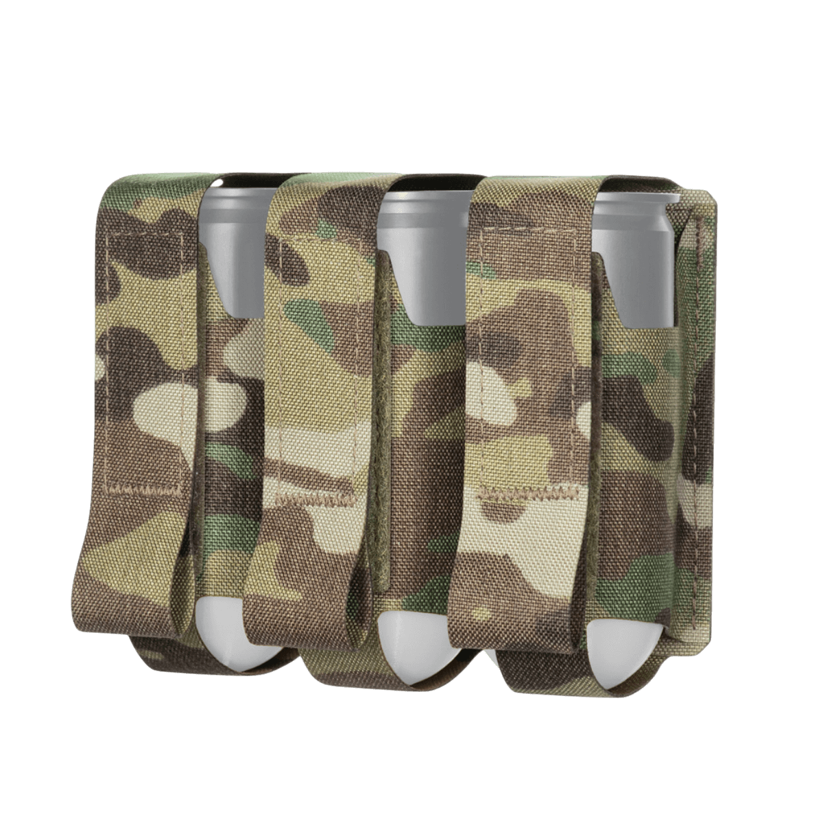 M-Tac kotelo 3 VOG-kranaatille MOLLE Laser Cut -järjestelmällä, tarkoitettu 40 mm VOG-25 -kranaateille, maastokuvio ja Cordura.