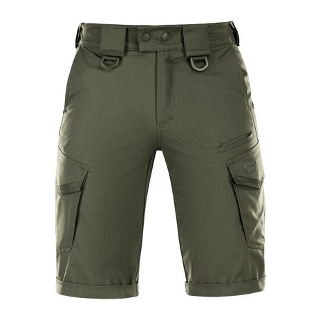 M-Tac Shorts Aggressor Gen.II Flex ripstop-materiaalista modernilla taktillisella muotoilulla, sopii harjoitteluun ja vapaa-aikaan, vettä hylkivä pinnoite.