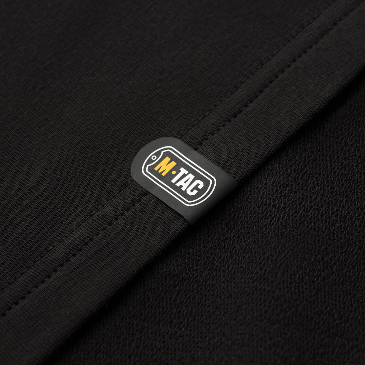 M-Tac Pullover 4 Seasons mustana logolla, monikäyttöinen arkeen ja taktiseen käyttöön, 95% puuvillaa, 5% elastaania, kaikille vuodenajoille
