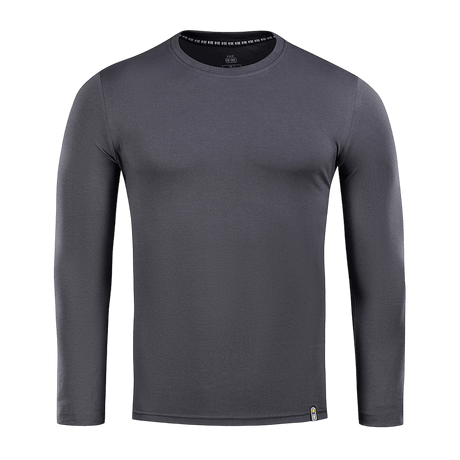 M-Tac Long-sleeve T-shirt 93/7 harmaana, 93% puuvillaa ja 7% elastaania, sopii arkeen ja ulkoiluun.