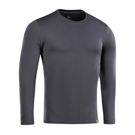 M-Tac Long-sleeve T-shirt 93/7 harmaa, 93% puuvillaa ja 7% elastaania, ihanteellinen arkeen, urheiluun ja ulkoiluun, korostaa lihaksia.